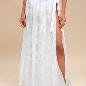 white seashell wrap skirt